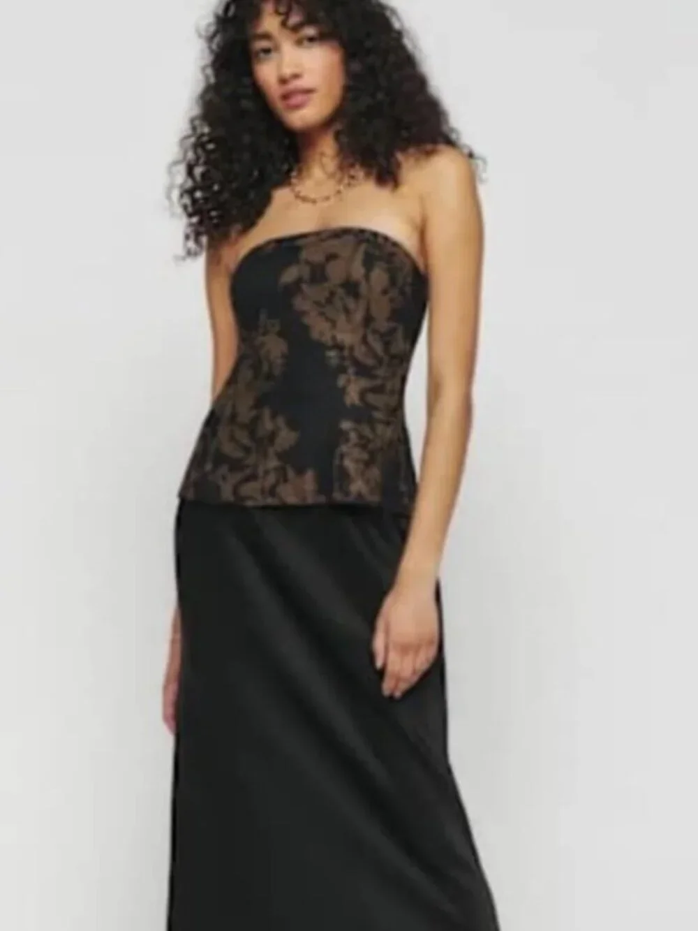 Reformation Iskra Two Piece Set - Tube Top and Midi Skirt in Night Garden 0 $298